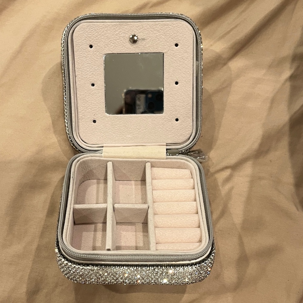 Sparkling Silver Rhinestone Jewelry Box - Picture 3 of 5